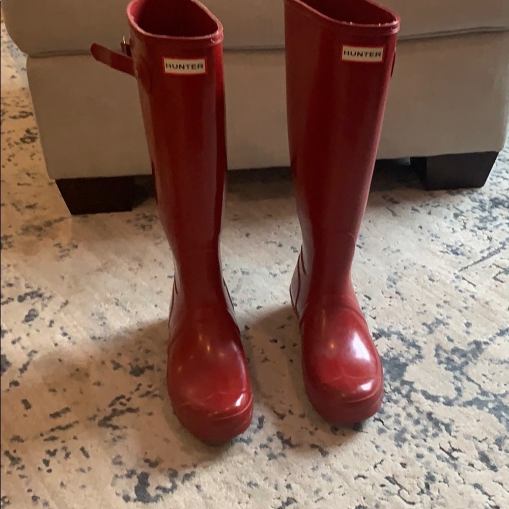 Red Hunter Boots. Size 8